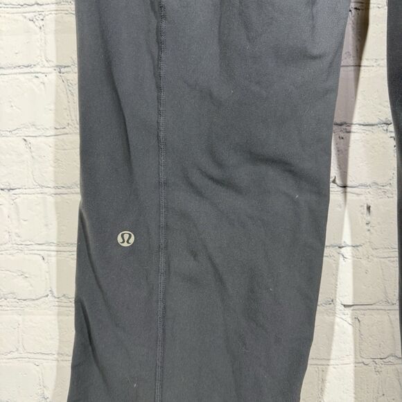 Lululemon Run Free Pants Women Size 8 Gray Pockets Coal Heathered Mid Rise Cozy - Picture 13 of 14